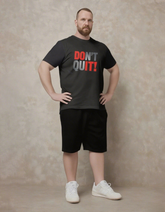 Quit Is Not In Your Code Men's Big and Tall Simple Lettering Short Sleeve T-shirt 2-Piece Set